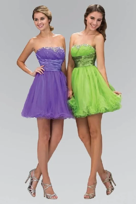 Off - the - shoulder wedding guest dresses in chiffonStrapless Prom Short Dress Formal Homecoming
