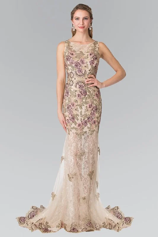 Geometric - printed wedding guest dresses for a modern weddingElizabeth K - GL2269 Embroidered Floral Long Dress