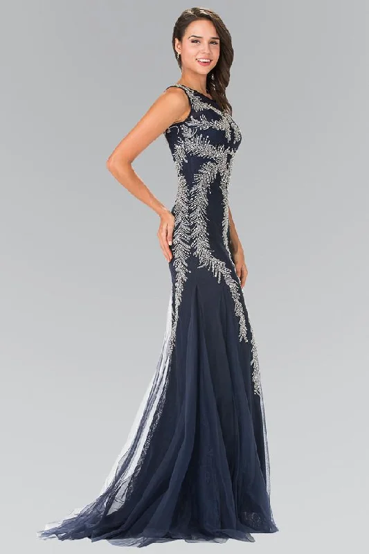 Animal - print wedding guest dresses in subtle colors for a bold statementElizabeth K - GL2289 Sequined Mermaid Gown Animal - print wedding guest dresses in subtle colors for a bold statementElizabeth K - GL2289 Sequined Mermaid Gown