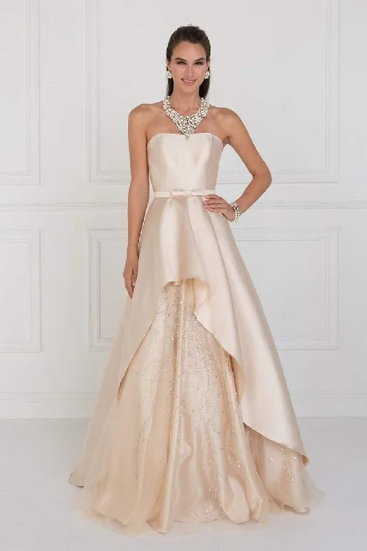Geometric - printed wedding guest dresses for a modern weddingProm Long Formal Strapless Evening Gown