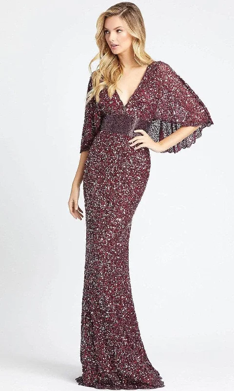 Wedding guest dresses with pom - pom trims for a playful lookMac Duggal Evening - 4808D Sequined Gown