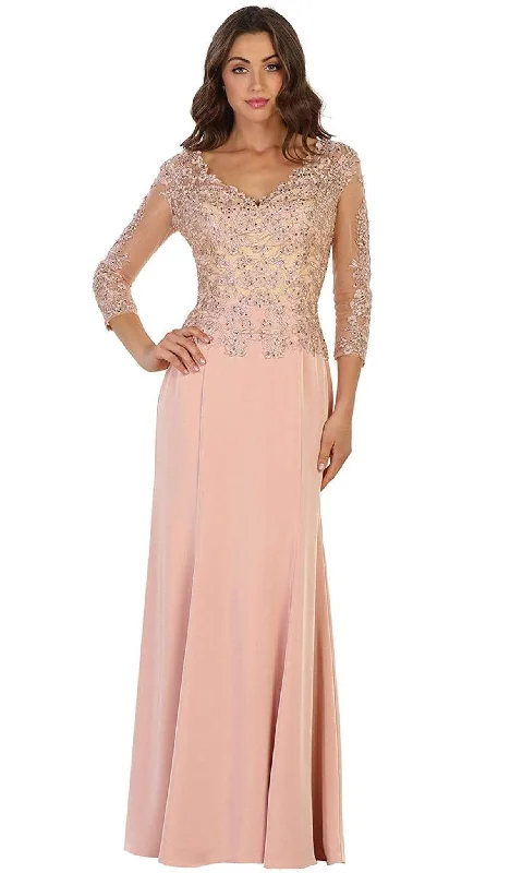 Midi wedding guest dresses in navy blue for a formal affairMay Queen - MQ1505 Quarter Length Sleeve Lace Sheath Evening Dress Midi wedding guest dresses in navy blue for a formal affairMay Queen - MQ1505 Quarter Length Sleeve Lace Sheath Evening Dress