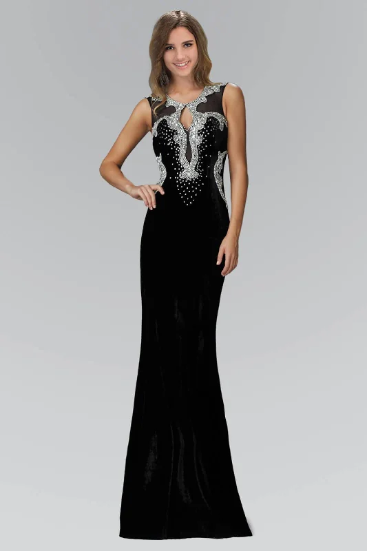 Off - the - shoulder wedding guest dresses in chiffonLong Velvet Formal Black Prom Evening Dress