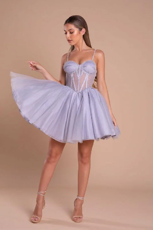 Wedding guest dresses with tiered skirts for a feminine lookPortia And Scarlett 21133 Short Cocktail Dress