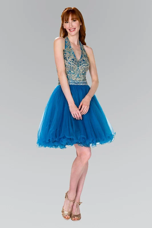 Wedding guest dresses with pom - pom trims for a playful lookProm Short Dress Formal Homecoming