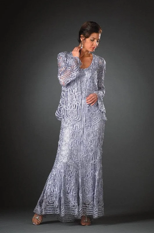 Sheath - style wedding guest dresses with lace overlaysSoulmates C1068 - Scoop Illusion Evening Dress