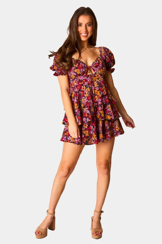 Tammy Ruffle Mini Dress - Forbidden