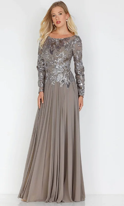 A - line cocktail wedding guest dresses in pastel colorsTerani Couture 231M0355 - Classic-Detailed Soft Evening Gown