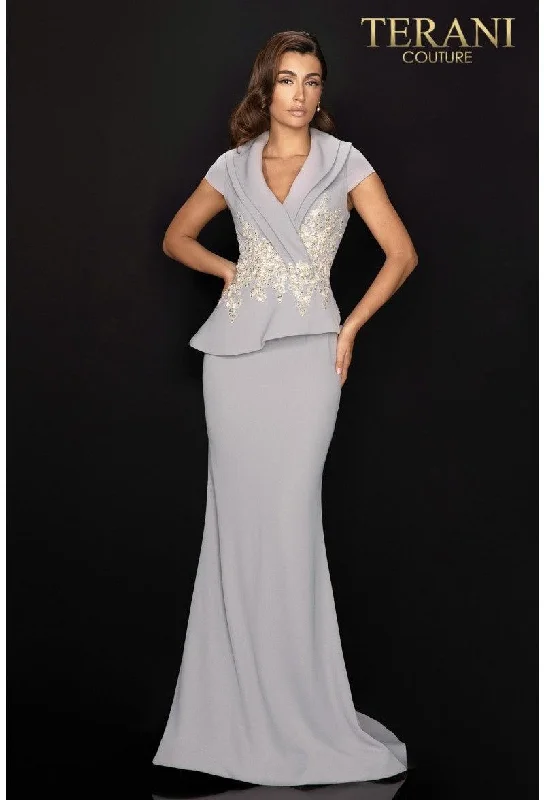 Wedding guest dresses with patchwork designs for a unique lookTerani Couture 2011M2135 Long Formal Mermaid Dress