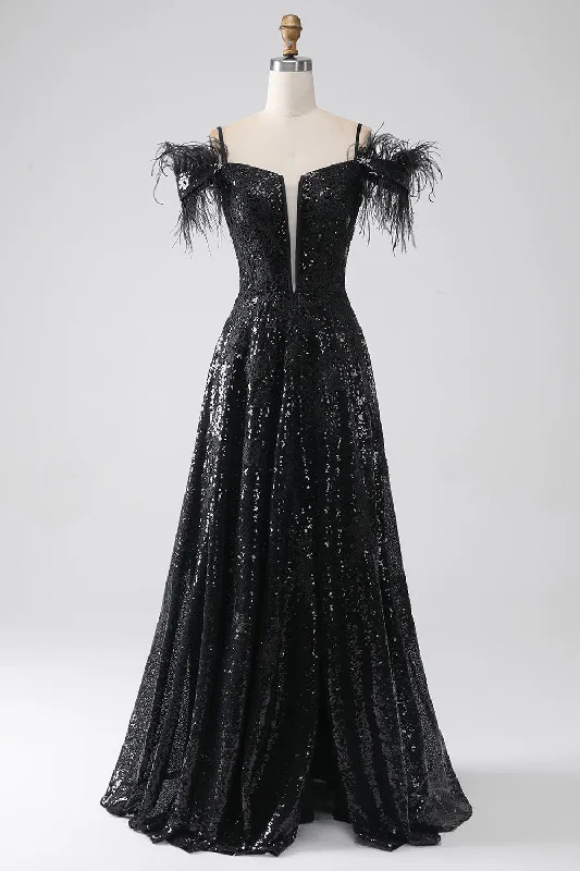 Cocktail dresses with an abstract print and a high - low hemlineA-Line Cold Shoulder Sequins Long Prom Dress with Slit Cocktail dresses with an abstract print and a high - low hemlineA-Line Cold Shoulder Sequins Long Prom Dress with Slit