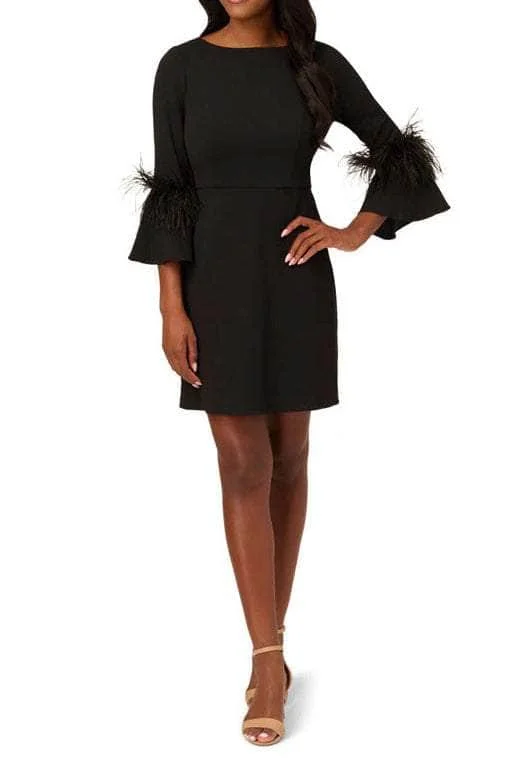 Asymmetric - hem cocktail dresses in a bold color for a fashion - forward lookAdrianna Papell AP1D105175 - Feathered Bell Sleeve Cocktail Dress Asymmetric - hem cocktail dresses in a bold color for a fashion - forward lookAdrianna Papell AP1D105175 - Feathered Bell Sleeve Cocktail Dress
