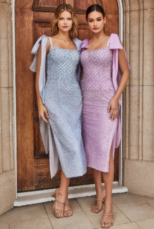 Bow - backed cocktail dresses with a fit - and - flare silhouetteAndrea & Leo A1110 Sleeveless Fitted Tea Length Dress Bow - backed cocktail dresses with a fit - and - flare silhouetteAndrea & Leo A1110 Sleeveless Fitted Tea Length Dress