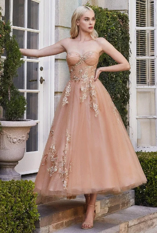 Mini cocktail dresses with a glittery finish for a party - ready styleAndrea & Leo A1114 Strapless Tea Length Tulle Dress Mini cocktail dresses with a glittery finish for a party - ready styleAndrea & Leo A1114 Strapless Tea Length Tulle Dress