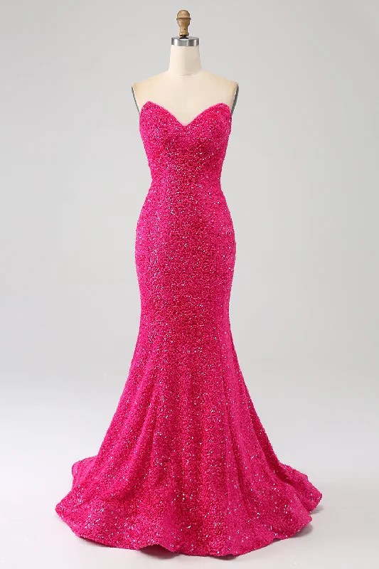 Cocktail dresses with a floral print and a peplum waistBling Mermaid Sweetheart Hot Pink Sequins Long Prom Dress Cocktail dresses with a floral print and a peplum waistBling Mermaid Sweetheart Hot Pink Sequins Long Prom Dress