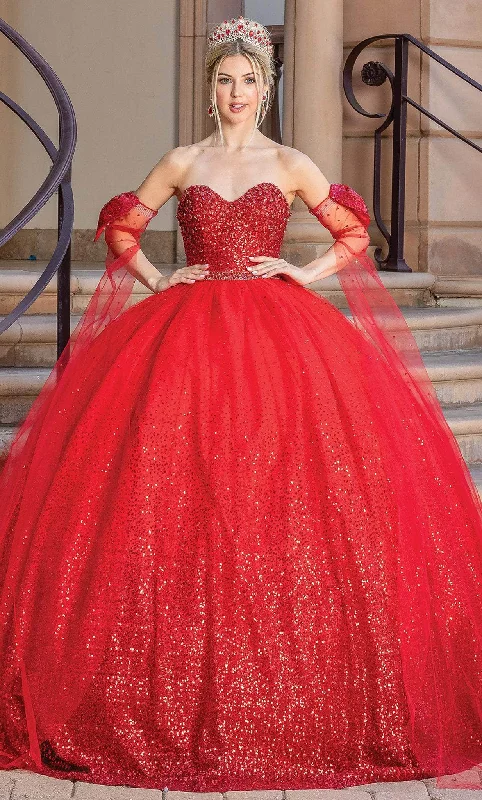 Formal dresses with gathered bodices and wide - leg skirts for a comfortable and stylish silhouetteDancing Queen 1683 - Strapless Sequin Quinceanera Ballgown Formal dresses with gathered bodices and wide - leg skirts for a comfortable and stylish silhouetteDancing Queen 1683 - Strapless Sequin Quinceanera Ballgown
