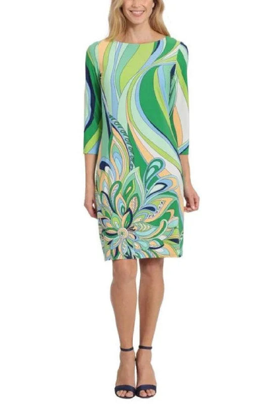 Short cocktail dresses in royal blue for a formal eventLondon Times T6769M - Printed Quarter Sleeve Cocktail Dress Short cocktail dresses in royal blue for a formal eventLondon Times T6769M - Printed Quarter Sleeve Cocktail Dress