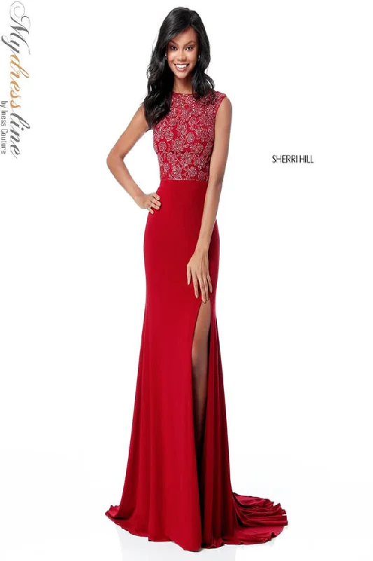 Formal dresses with wrap - around styles and beaded belts for a customized fitSherri Hill 51692 Formal dresses with wrap - around styles and beaded belts for a customized fitSherri Hill 51692