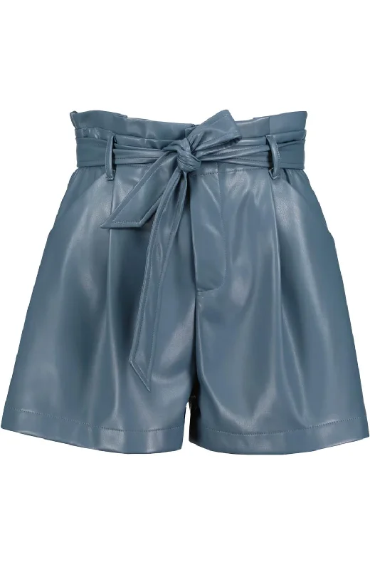 Elastic Waist Women Shorts for Easy Wear and ComfortCaitlin Vegan Leather Short In Cascade