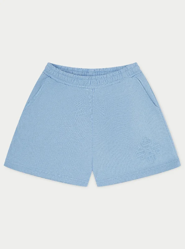 Cargo Women Shorts with Multiple Pockets for FunctionalityEMBLEM EMBOSSED SHORTS - BLUE