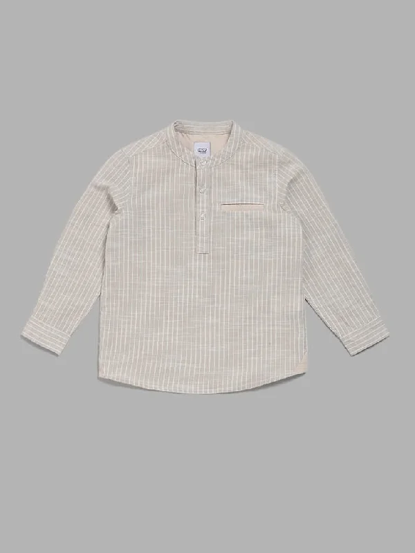Solid Color Women Shorts in Bright Hues for a Bold StatementHOP Kids Beige Striped Shirt