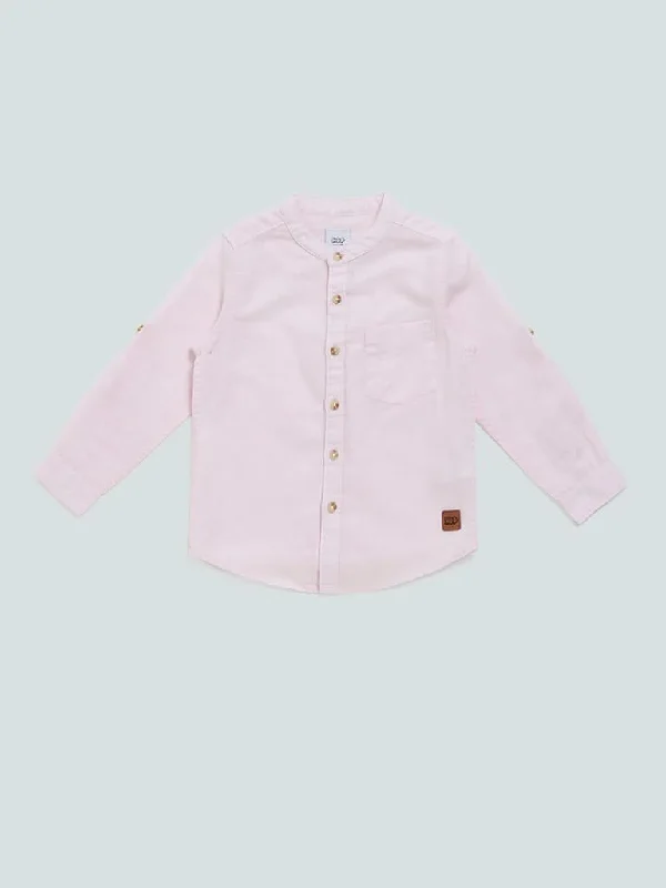 Plus Size Women Shorts with a Comfortable and Stylish FitHOP Kids Solid Pink Relaxed Fit Shirt