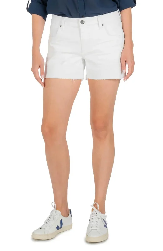 Linen Women Shorts for Breathable Comfort in Hot WeatherJane High Rise Shorts In Optic White