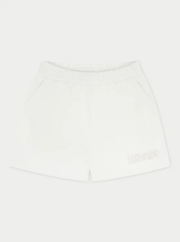 Twill Women Shorts with a Smooth Texture and DurabilityLATE CHECKOUT SHORTS - OFF WHITE