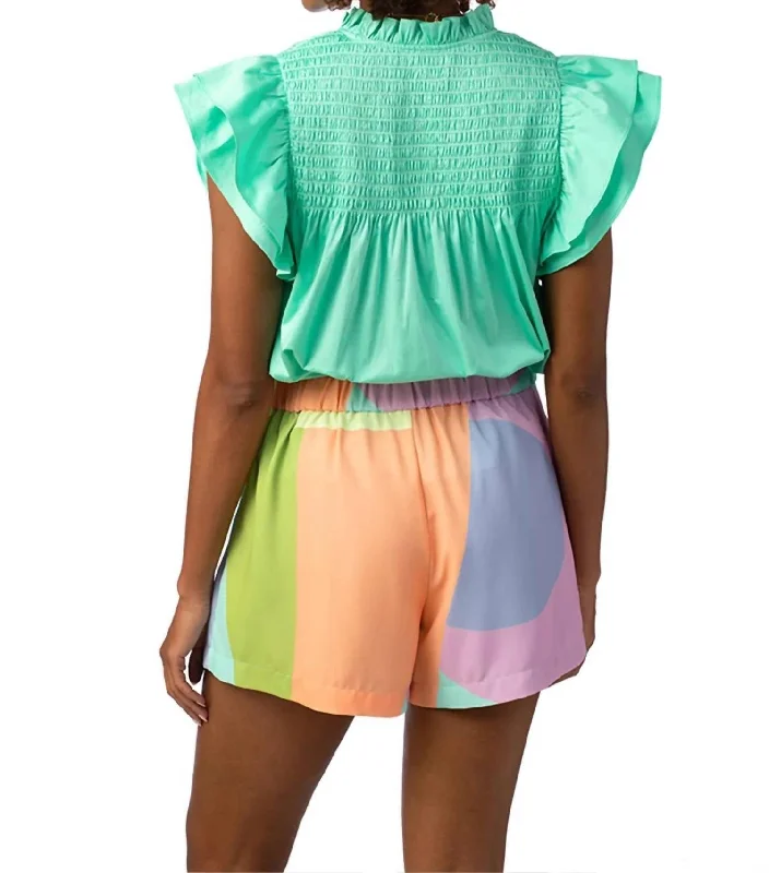 Patterned Geometric Women Shorts for a Modern AppealMatthew Short In Sunset Colorblock Patterned Geometric Women Shorts for a Modern AppealMatthew Short In Sunset Colorblock