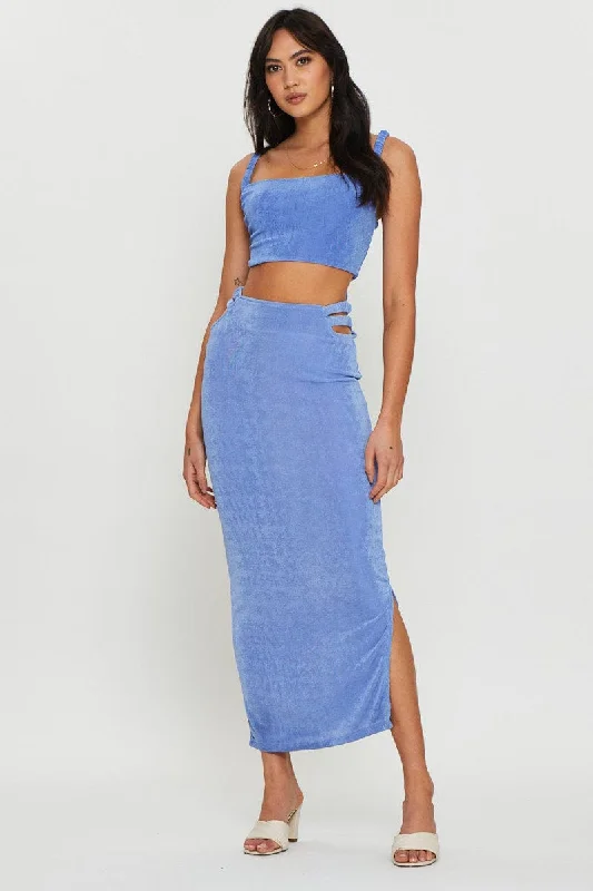 Ruffled Hem Women Shorts to Add a Feminine TouchPurple Maxi Skirt Side Split