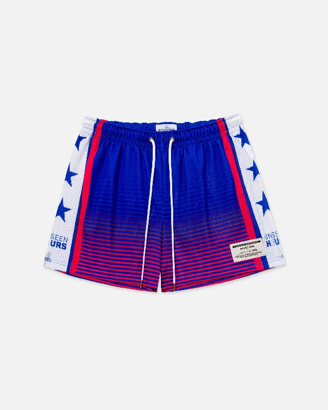 Denim Women Shorts with Distressed Details for a Casual VibeUNSEEN HOURS - STARS & STRIPES