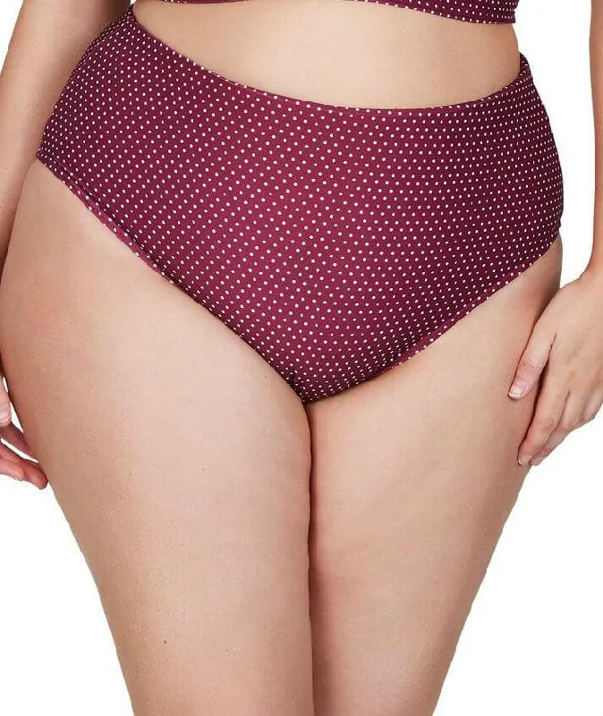 Artesands Polka Rococo Hi Leg High Waist Swim Brief - Syrah