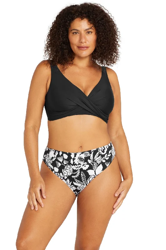 Cantata Forte Black Monet Curve Fit Mid Rise Swim Pant - Final Sale