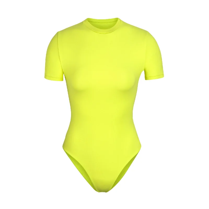 Convertible Straps Bodysuits for Multiple Styling OptionsFITS EVERYBODY T-SHIRT BODYSUIT | NEON LIME Convertible Straps Bodysuits for Multiple Styling OptionsFITS EVERYBODY T-SHIRT BODYSUIT | NEON LIME