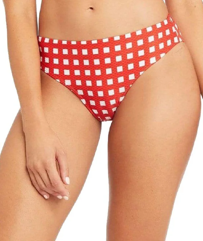 Sea Level Le Damier High Leg Mid Rise Bikini Brief - Orange