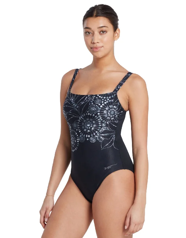 Plus size convertible swimsuits for versatile stylingStellar Adjustable Classicback Swimsuit - Black/White