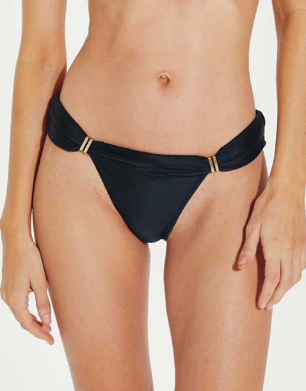 Sustainable bikini made from recycled materials for eco - conscious beachgoersSignature Bia Tube Full Bikini Bottom - Black Sustainable bikini made from recycled materials for eco - conscious beachgoersSignature Bia Tube Full Bikini Bottom - Black